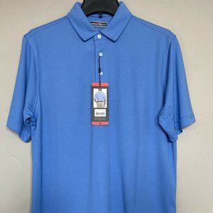 Pebble Beach Dry-Luxe Performance Men's Short Sleeve Polo Shirt Blue Size M